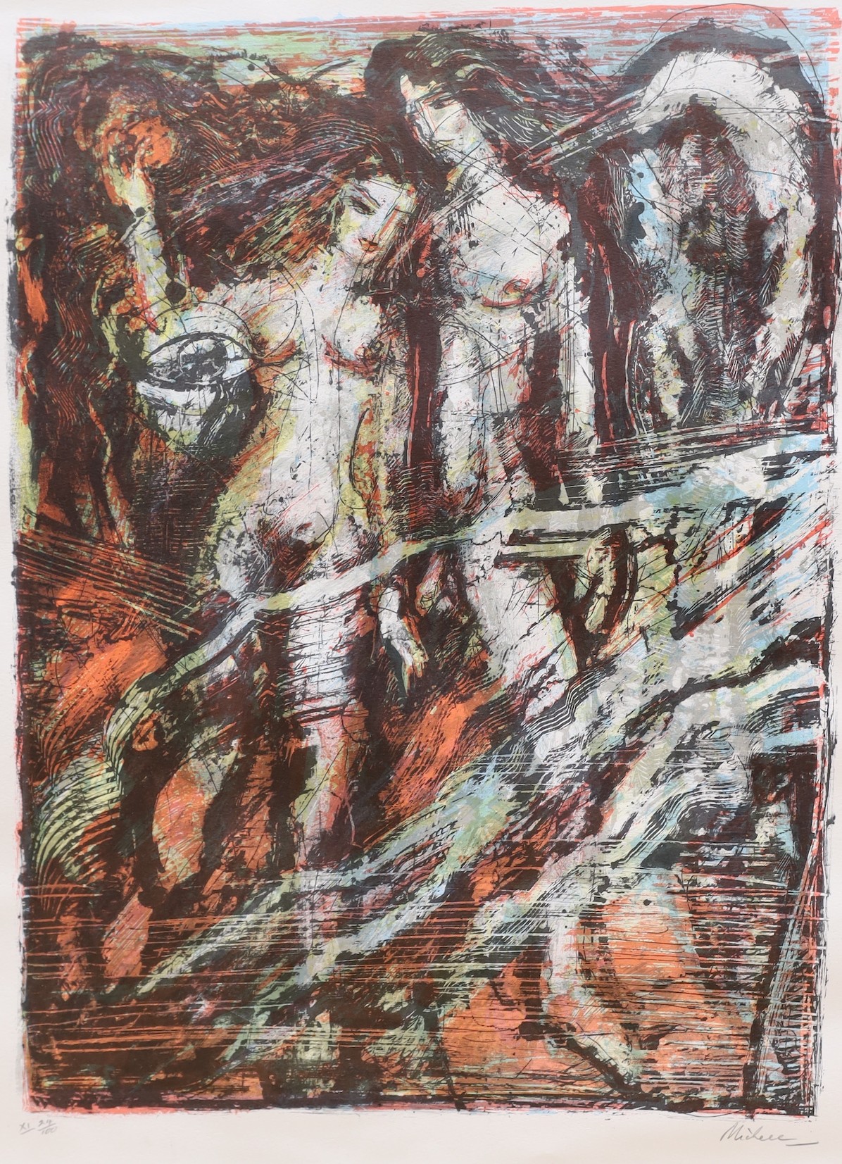 Keith Michell (1926-2015) coloured lithograph, from Shakespeare Series, 24/100, signed, 58 x 45cm